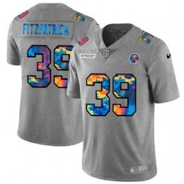 Pittsburgh Steelers #39 Minkah Fitzpatrick Men's Multi-Color 2020 NFL Crucial Catch NFL Jersey Greyheather
