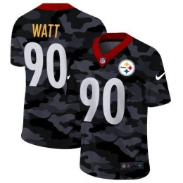 Pittsburgh Steelers #90 T.J. Watt Men's 2020 Black CAMO Vapor Untouchable Limited Stitched NFL Jersey