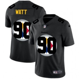 Pittsburgh Steelers #90 T.J. Watt Men's Team Logo Dual Overlap Limited NFL Jersey Black