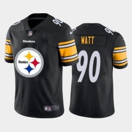 Pittsburgh Steelers #90 T.J. Watt Black Men's Big Team Logo Vapor Limited NFL Jersey