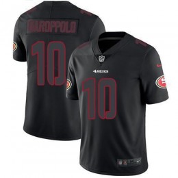49ers #10 Jimmy Garoppolo Black Men's Stitched NFL Limited Rush Impact Jersey