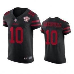 49ers #10 Jimmy Garoppolo Black Alternate Men's 75th Anniversary Stitched NFL Vapor Untouchable Elite Jersey