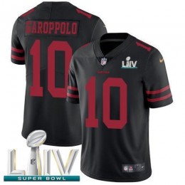 49ers #10 Jimmy Garoppolo Black Super Bowl LIV 2020 Alternate Men's Stitched NFL Vapor Untouchable Limited Jersey
