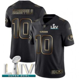 49ers #10 Jimmy Garoppolo Black/Gold Super Bowl LIV 2020 Men's Stitched NFL Vapor Untouchable Limited Jersey