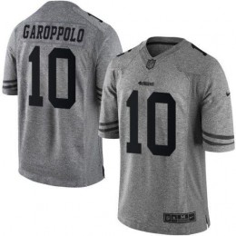 49ers #10 Jimmy Garoppolo Gray Men's Stitched NFL Limited Gridiron Gray Jersey