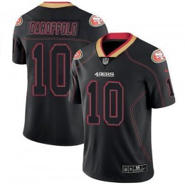 49ers #10 Jimmy Garoppolo Lights Out Black Men's Stitched NFL Limited Rush Jersey