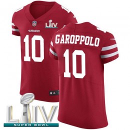 49ers #10 Jimmy Garoppolo Red Super Bowl LIV 2020 Team Color Men's Stitched NFL Vapor Untouchable Elite Jersey