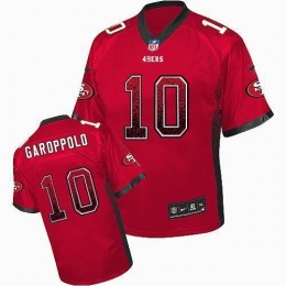 49ers #10 Jimmy Garoppolo Red Team Color Men's Stitched NFL Elite Drift Fashion Jersey