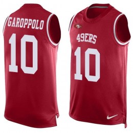 49ers #10 Jimmy Garoppolo Red Team Color Men's Stitched NFL Limited Tank Top Jersey