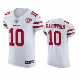 49ers #10 Jimmy Garoppolo White Men's 75th Anniversary Stitched NFL Vapor Untouchable Elite Jersey