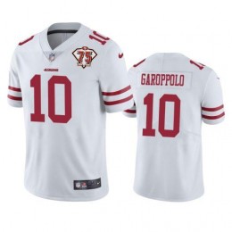 49ers #10 Jimmy Garoppolo White Men's 75th Anniversary Stitched NFL Vapor Untouchable Limited Jersey