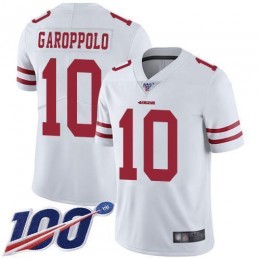 49ers #10 Jimmy Garoppolo White Men's Stitched NFL 100th Season Vapor Limited Jersey