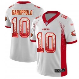 49ers #10 Jimmy Garoppolo White Men's Stitched NFL Limited Rush Drift Fashion Jersey
