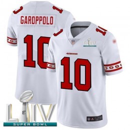49ers #10 Jimmy Garoppolo White Super Bowl LIV 2020 Men's Stitched NFL Limited Team Logo Fashion Jersey