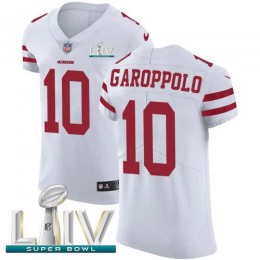 49ers #10 Jimmy Garoppolo White Super Bowl LIV 2020 Men's Stitched NFL Vapor Untouchable Elite Jersey