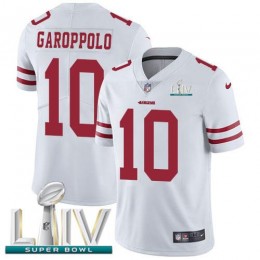 49ers #10 Jimmy Garoppolo White Super Bowl LIV 2020 Men's Stitched NFL Vapor Untouchable Limited Jersey