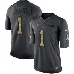 49ers #1 Jimmie Ward Black Men's Stitched NFL Limited 2016 Salute To Service Jersey