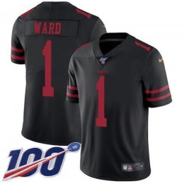 49ers #1 Jimmie Ward Black Alternate Men's Stitched NFL 100th Season Vapor Limited Jersey