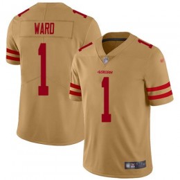 49ers #1 Jimmie Ward Gold Men's Stitched NFL Limited Inverted Legend Jersey