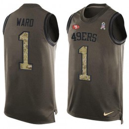49ers #1 Jimmie Ward Green Men's Stitched NFL Limited Salute To Service Tank Top Jersey