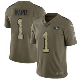49ers #1 Jimmie Ward Olive/Camo Men's Stitched NFL Limited 2017 Salute To Service Jersey