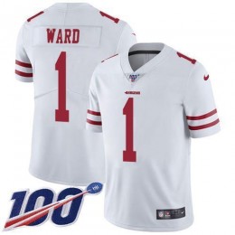 49ers #1 Jimmie Ward White Men's Stitched NFL 100th Season Vapor Limited Jersey