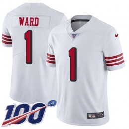 49ers #1 Jimmie Ward White Rush Men's Stitched NFL Limited 100th Season Jersey