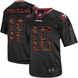 49ers #16 Joe Montana Black Men's Stitched NFL Elite Camo Fashion Jersey