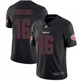 49ers #16 Joe Montana Black Men's Stitched NFL Limited Rush Impact Jersey