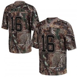 49ers #16 Joe Montana Camo Men's Stitched NFL Realtree Elite Jersey