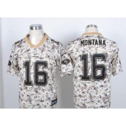 49ers #16 Joe Montana Camo USMC Men's Stitched NFL Elite Jersey