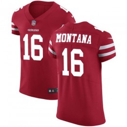 49ers #16 Joe Montana Red Team Color Men's Stitched NFL Vapor Untouchable Elite Jersey