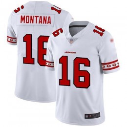 49ers #16 Joe Montana White Men's Stitched NFL Limited Team Logo Fashion Jersey