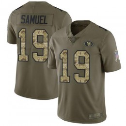49ers #19 Deebo Samuel Olive/Camo Men's Stitched NFL Limited 2017 Salute To Service Jersey