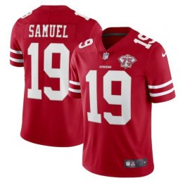 49ers #19 Deebo Samuel Red Men's 75th Anniversary Stitched NFL Vapor Untouchable Limited Jersey