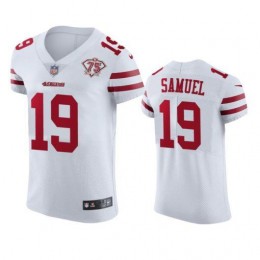 49ers #19 Deebo Samuel White Men's 75th Anniversary Stitched NFL Vapor Untouchable Elite Jersey