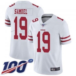49ers #19 Deebo Samuel White Men's Stitched NFL 100th Season Vapor Limited Jersey
