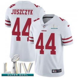 49ers #44 Kyle Juszczyk White Super Bowl LIV 2020 Men's Stitched NFL Vapor Untouchable Limited Jersey
