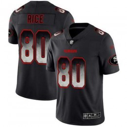 49ers #80 Jerry Rice Black Men's Stitched NFL Vapor Untouchable Limited Smoke Fashion Jersey