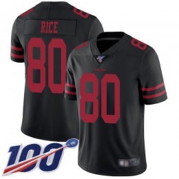 49ers #80 Jerry Rice Black Alternate Men's Stitched NFL 100th Season Vapor Limited Jersey