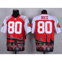 49ers #80 Jerry Rice Red Men's Stitched NFL Elite Noble Fashion Jersey