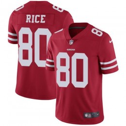 49ers #80 Jerry Rice Red Team Color Men's Stitched NFL Vapor Untouchable Limited Jersey