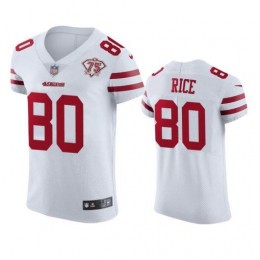 49ers #80 Jerry Rice White Men's 75th Anniversary Stitched NFL Vapor Untouchable Elite Jersey