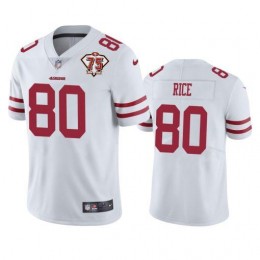 49ers #80 Jerry Rice White Men's 75th Anniversary Stitched NFL Vapor Untouchable Limited Jersey
