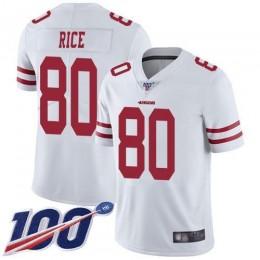 49ers #80 Jerry Rice White Men's Stitched NFL 100th Season Vapor Limited Jersey