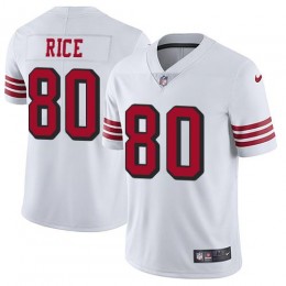 49ers #80 Jerry Rice White Rush Men's Stitched NFL Vapor Untouchable Limited Jersey