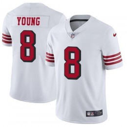 49ers #8 Steve Young White Rush Men's Stitched NFL Vapor Untouchable Limited Jersey
