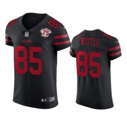 49ers #85 George Kittle Black Alternate Men's 75th Anniversary Stitched NFL Vapor Untouchable Elite Jersey