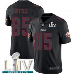 49ers #85 George Kittle Black Super Bowl LIV 2020 Men's Stitched NFL Limited Rush Impact Jersey