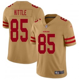 49ers #85 George Kittle Gold Men's Stitched NFL Limited Inverted Legend Jersey